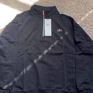 ALO Yoga Men's Black Zip-Up Sweater